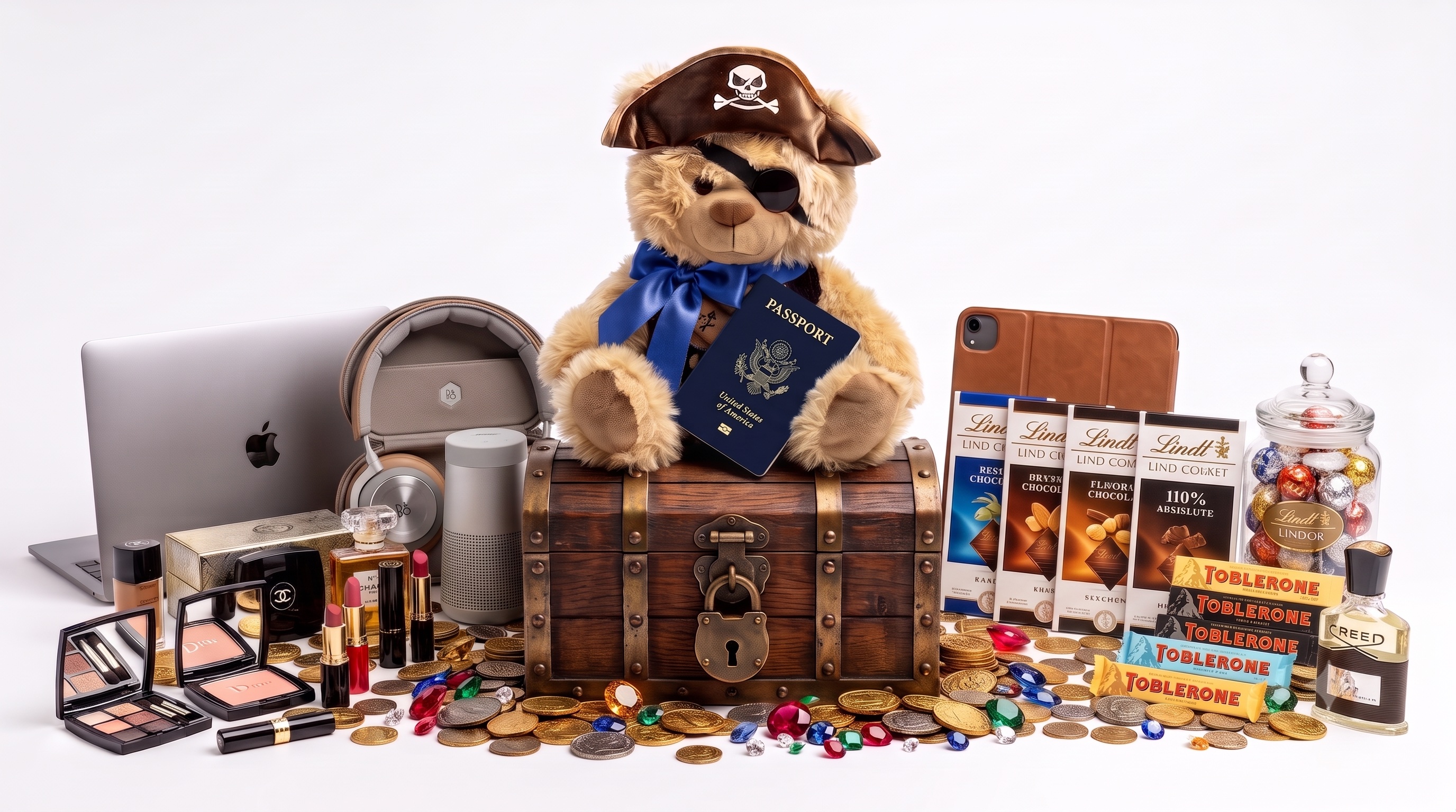 A traveller carrying gifts and finds for their crew back home